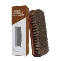 Perie de pantofi Euvia 100% din păr de cal, perie profesională premium pentru îngrijirea pielii, cu mâner din lemn curbat, pentru pantofi, cizme și geci din piele, cu păr moale pentru lustruirea pielii 1