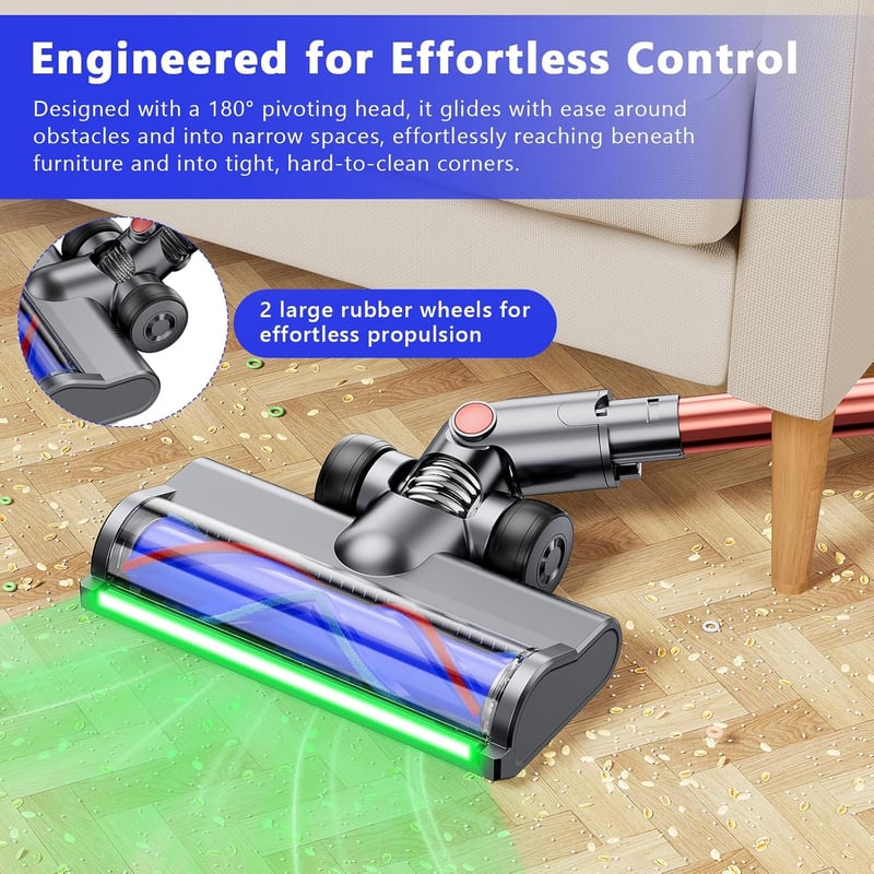 EVARY Elektromos Kefe Dyson V6 V7 DC58 DC59 DC61 DC62 DC74 Kompatibilis LED Világítás