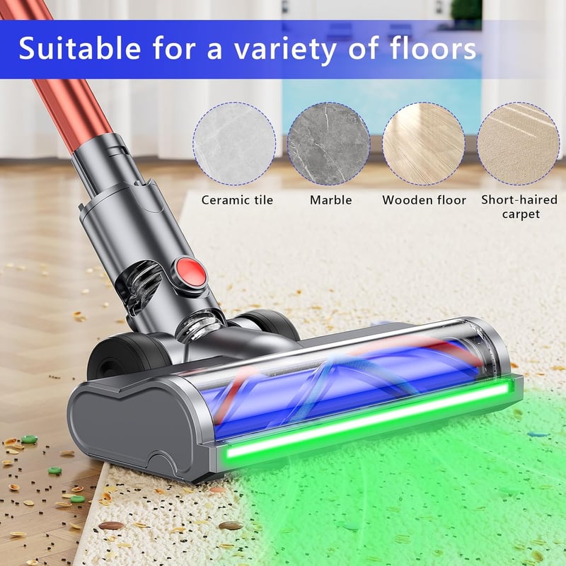 EVARY Elektromos Kefe Dyson V6 V7 DC58 DC59 DC61 DC62 DC74 Kompatibilis LED Világítás