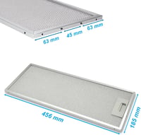 EVAYP 2x Fém Zsírszűrő 456x185mm AEG Juno Elica Whirlpool Electrolux Páraelszívóhoz 2