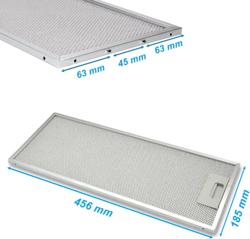 EVAYP 2x Fém Zsírszűrő 456x185mm AEG Juno Elica Whirlpool Electrolux Páraelszívóhoz