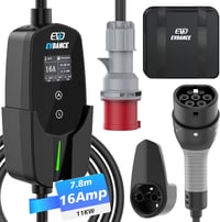 EVDANCE 11 kW hordozható Wallbox Type 2 töltőkábel 7,8m CEE 16A elektromos autóhoz 1