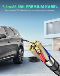EVDANCE 11 kW hordozható Wallbox Type 2 töltőkábel 7,8m CEE 16A elektromos autóhoz 4