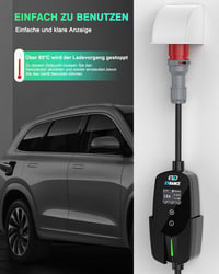 EVDANCE 11 kW hordozható Wallbox Type 2 töltőkábel 7,8m CEE 16A elektromos autóhoz 6