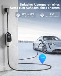 EVDANCE Type 2 Schuko 3.68 kW elektromos autó töltőkábel 6.1m 2