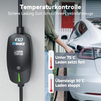 EVDANCE Type 2 Schuko 3.68 kW hordozható töltőkábel 6.1m OLED kijelzővel 3