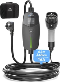 EVDANCE Type 2 Schuko elektromos autó töltőkábel 3.68kW 6.1m 16A 1