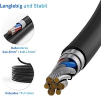 EVDANCE Type 2 Töltőkábel 22kW 32A 8m 3-fázis EV autóhoz táskával 5