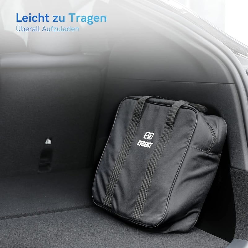 EVDANCE Type 2 Töltőkábel 22kW 32A 8m 3-fázis EV autóhoz táskával