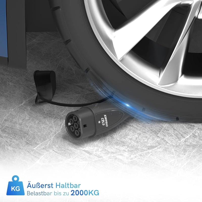 EVDANCE Type 2 Töltőkábel 22kW 32A 8m 3-fázis EV autóhoz táskával
