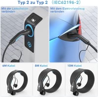 EVDANCE Type 2 Töltőkábel 22kW 32A 8m 3-fázis EV autóhoz táskával 3