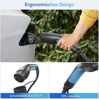 EVDANCE Type 2 Töltőkábel Elektromos Autóhoz 22 kW 32A 10m Háromfázisú EV PHEV Gyorstöltő Kábel Táskával IP65 Vízálló 4
