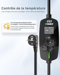 EVDANCE Type 2 Töltőkábel Schuko 3.68kW 6.1m 16A Ezüst 4