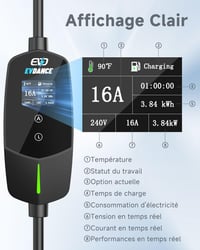 EVDANCE Type 2 Töltőkábel Schuko 3.68kW 6.1m 16A Ezüst 2