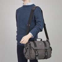 Evecase XL vászon DSLR fotós táska 14" laptoprekesszel és esővédővel - fekete 7