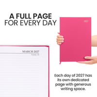 Evelay 2027 diár A4 – Denný kalendár, plánovač a organizér s pevnou väzbou, 70 g/m² papier, so záložkou, na prácu, do školy a na osobné plánovanie 5