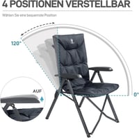 EVER ADVANCED Camping szék 150 kg terhelhetőség 4 fokozat háttámla alumínium 5
