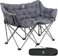 EVER ADVANCED Kétszemélyes Kemping Szék 300kg Teherbírás Párnázott Magas Támlával 1