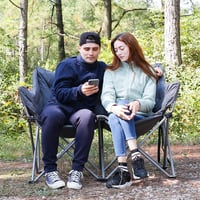 EVER ADVANCED Kétszemélyes Kemping Szék 300kg Teherbírás Párnázott Magas Támlával 8