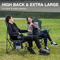 EVER ADVANCED Luxus Összecsukható Kemping Szék 160 kg Teherbírás Magas Támlával 4