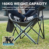 EVER ADVANCED Luxus Összecsukható Kemping Szék 160 kg Teherbírás Magas Támlával 5