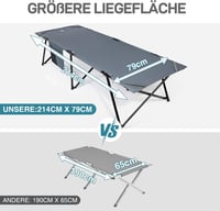 EVER ADVANCED összecsukható kemping ágy 200 kg terhelhetőséggel, 214x79 cm - Grey 4