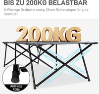 EVER ADVANCED összecsukható kemping ágy 200 kg terhelhetőséggel, 214x79 cm - Grey 3
