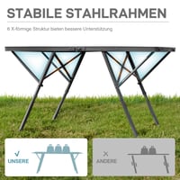 Skladací kempingový stôl EVER ADVANCED 120x60 cm XL pre 4-6 osôb, piknikový stôl s nosnosťou 60 kg do záhrady, na balkón a do exteriéru 5