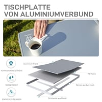 EVER ADVANCED Sklopivi kamperski stol 120x60 cm XL, stol za piknik za 4-6 osoba, nosivosti 60 kg, za vrt, balkon i otvorene prostore 5