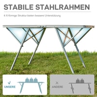 EVER ADVANCED Sklopivi kamperski stol 120x60 cm XL, stol za piknik za 4-6 osoba, nosivosti 60 kg, za vrt, balkon i otvorene prostore 7