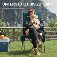 EVER ADVANCED Összecsukható Kempingszék Állítható Háttámlával, 150 kg Teherbírás, 6 cm Vastag Párnázás, Oldalsó Pohártartó Zseb, Kerti Horgász Szék 6