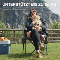 Skladacia kempingová stolička EVER ADVANCED s vysokým operadlom, 4 polohy, nosnosť 150 kg, hrubé polstrované sedadlo, bočné vrecko na nápoje, záhradná rybárska stolička 6