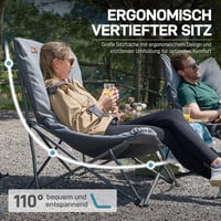 EVER ADVANCED XXL Kemping szék 180 kg teherbírás vastag párnázott magas támlával 6