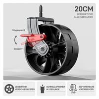 EVER ADVANCED XXL Sklopiva ručna kolica 225 L, nosivost 150 kg, s kočnicom i krovom, kolica za plažu za guranje i vuču sa širokim kotačima 20x8 cm 6