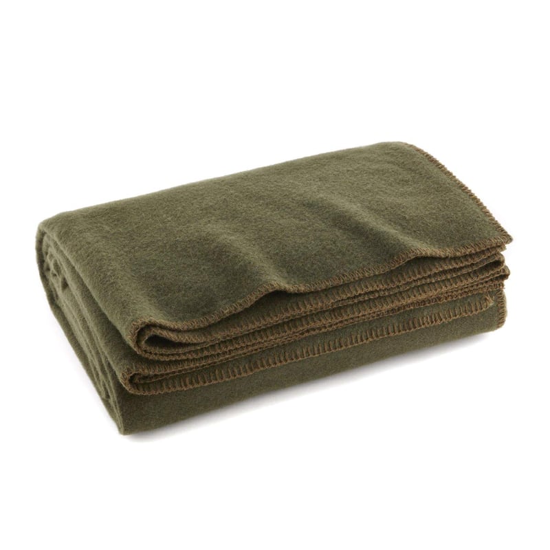 Pătură din lână Ever Ready First Aid, verde măsliniu, 168x229 cm, 80% lână, ignifugă, pătură militară americană călduroasă pentru iarnă