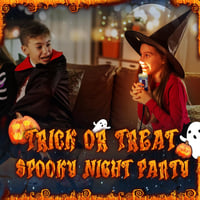 EVERBRITE Gyerek LED Zseblámpa Klippel, Halloween Fáklyaforma, Olvasáshoz és Kempinghez, Lila, Elemmel 3