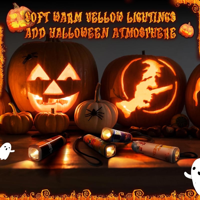 EVERBRITE Gyerek LED Zseblámpa Klippel, Halloween Fáklyaforma, Olvasáshoz és Kempinghez, Lila, Elemmel