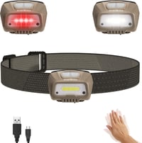 EverBrite LED fejlámpa 350 lumen khaki, USB töltős, mozgásérzékelő, 4 mód, vörös fény 1