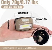 EverBrite LED fejlámpa 350 lumen khaki, USB töltős, mozgásérzékelő, 4 mód, vörös fény 3