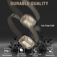 EverBrite LED fejlámpa 350 lumen khaki, USB töltős, mozgásérzékelő, 4 mód, vörös fény 5