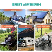 EverExceed 12V 8Ah LiFePO4 lítium akkumulátor 3000+ mélykisülési ciklus, napelemes és szélenergiai rendszerekhez, halkeresőhöz, 10A BMS, 2 db 7