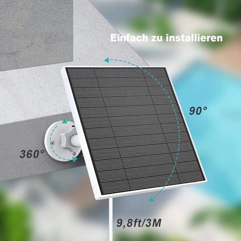 EverExceed 5W napelem Eufy kamerához, USB-C csatlakozó, Eufycam 3/3C/2/2Pro kompatibilis - 2 Pack