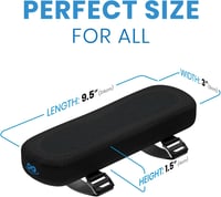 Everlasting Comfort Karfatámasz Párna - Memory Foam Karfapárna Irodai Székhez, Gaming Székhez - Fekete Ovális Karpárna 2 db 5