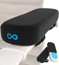 Everlasting Comfort Karfatámasz Párna - Memory Foam Karfapárna Irodai Székhez, Gaming Székhez - Fekete Ovális Karpárna 2 db 1
