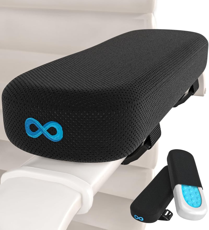Everlasting Comfort Karfatámasz Párna - Memory Foam Karfapárna Irodai Székhez, Gaming Székhez - Fekete Ovális Karpárna 2 db