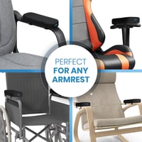 Everlasting Comfort Karfatámasz Párna - Memory Foam Karfapárna Irodai Székhez, Gaming Székhez - Fekete Ovális Karpárna 2 db 6