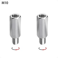 evermotor M10 jobbos menetes rozsdamentes acél tükrös adapter készlet 2 db motorkerékpár és robogó hátsó visszapillantó tükörhöz 2