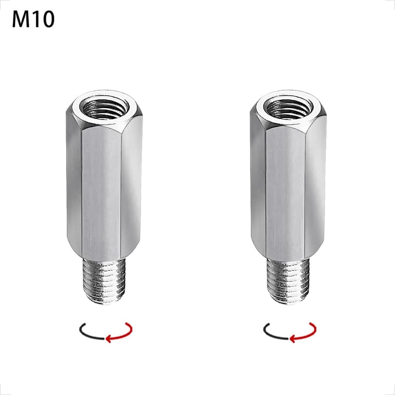 evermotor M10 jobbos menetes rozsdamentes acél tükrös adapter készlet 2 db motorkerékpár és robogó hátsó visszapillantó tükörhöz