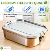 Everusely Bento Box, Caserolă din Oțel Inoxidabil de 1,4 L, 5 Compartimente, pentru Adulți și Copii 5