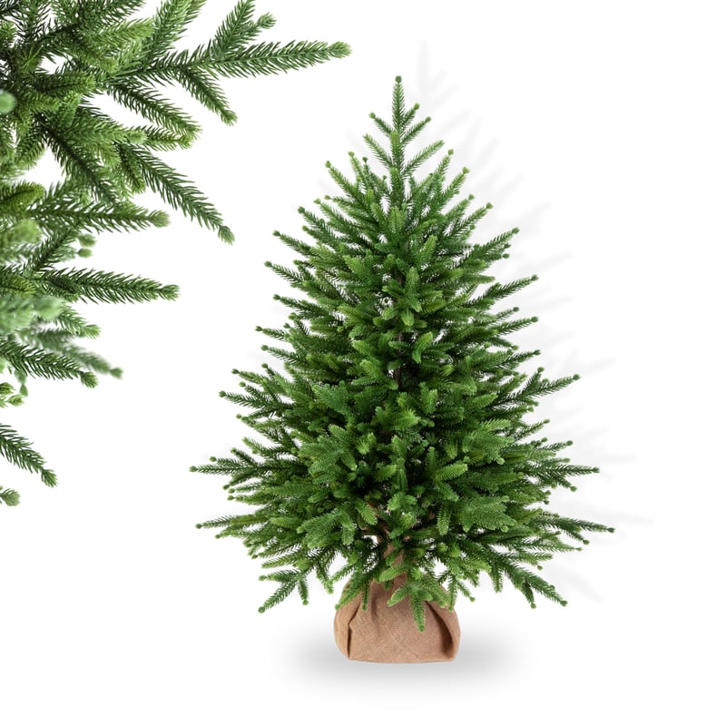 Umelý vianočný stromček eveXmas Infinity 95 cm, klasická zelená, 143 vetvičiek, 100 % PE ihličie, s kovovým stojanom, stolový mini stromček